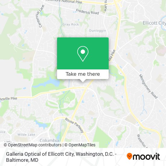 Galleria Optical of Ellicott City map