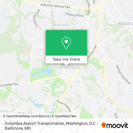 Columbia Airport Transportation map