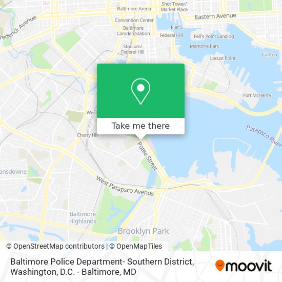 Baltimore Police Department- Southern District map