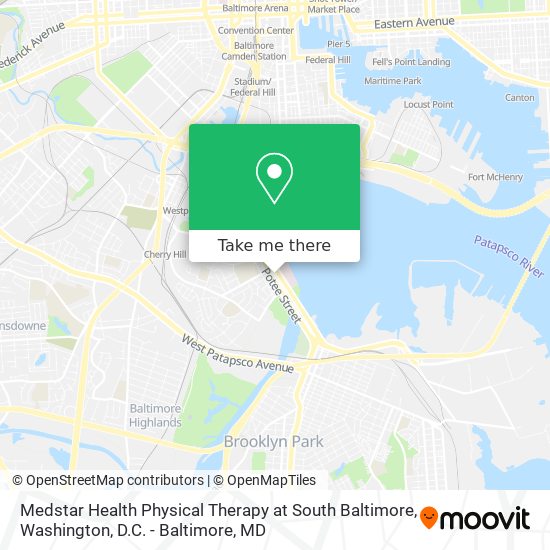 Medstar Health Physical Therapy at South Baltimore map