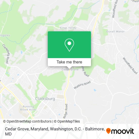 Mapa de Cedar Grove, Maryland