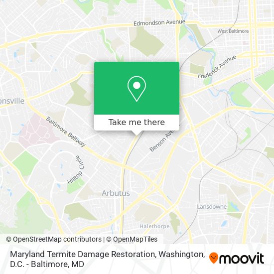 Mapa de Maryland Termite Damage Restoration