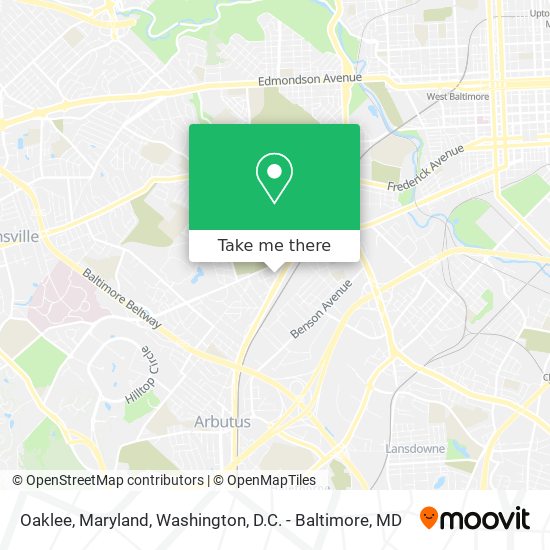Oaklee, Maryland map