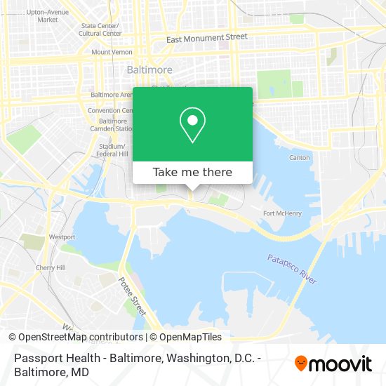 Mapa de Passport Health - Baltimore