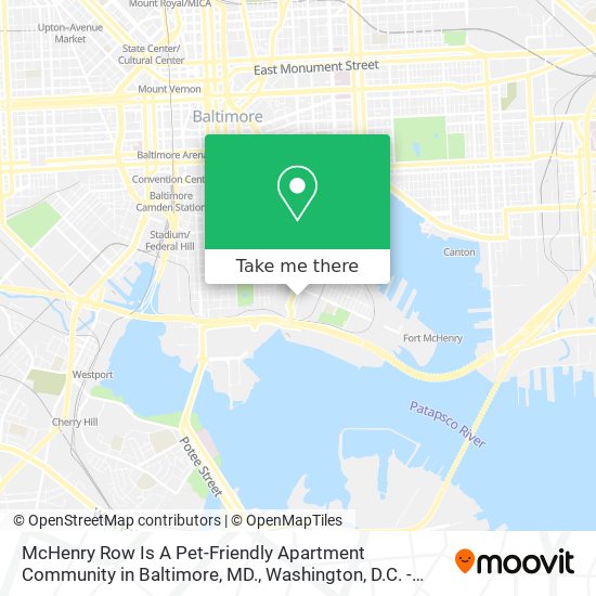 Mapa de McHenry Row Is A Pet-Friendly Apartment Community in Baltimore, MD.