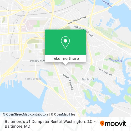 Baltimore's #1 Dumpster Rental map