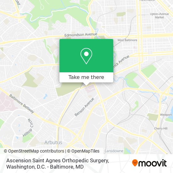 Mapa de Ascension Saint Agnes Orthopedic Surgery