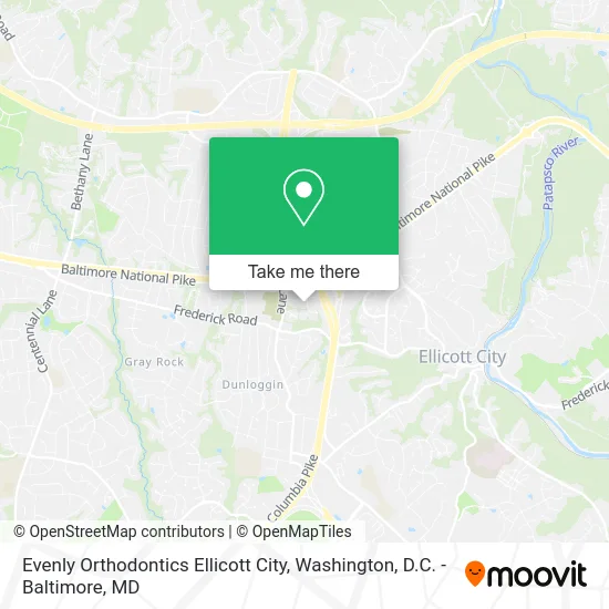 Evenly Orthodontics Ellicott City map