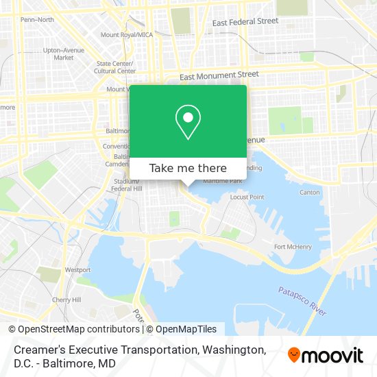 Creamer's Executive Transportation map