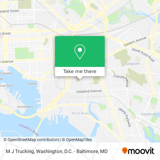 M J Trucking map