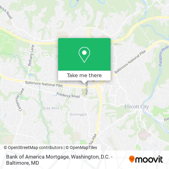 Bank of America Mortgage map