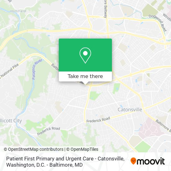 Patient First Primary and Urgent Care - Catonsville map
