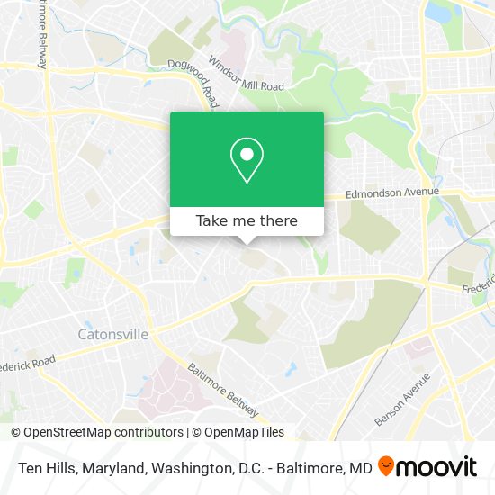 Ten Hills, Maryland map