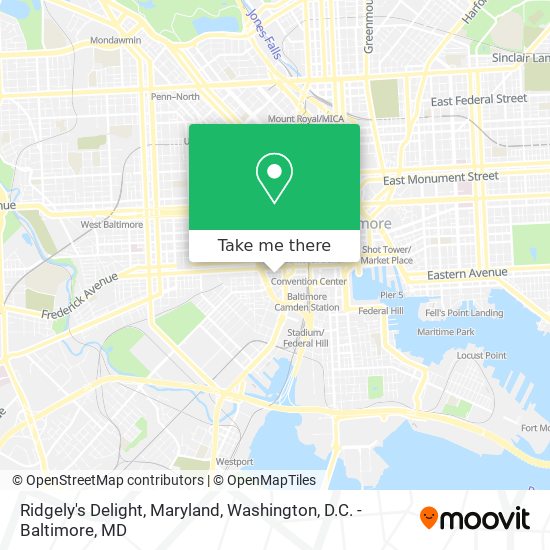 Mapa de Ridgely's Delight, Maryland