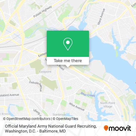 Official Maryland Army National Guard Recruiting map