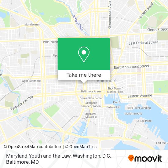 Mapa de Maryland Youth and the Law