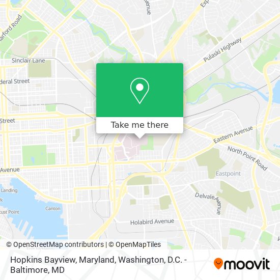 Hopkins Bayview, Maryland map