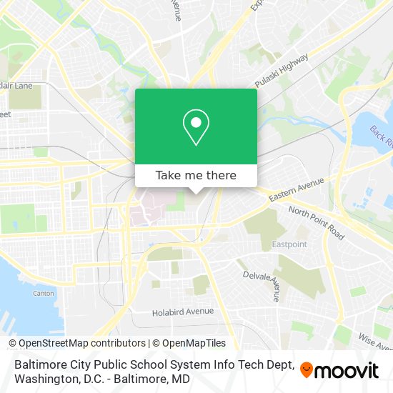 Mapa de Baltimore City Public School System Info Tech Dept