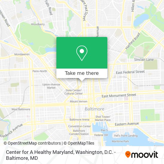 Center for A Healthy Maryland map