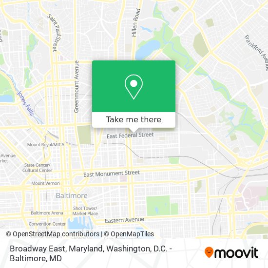 Broadway East, Maryland map