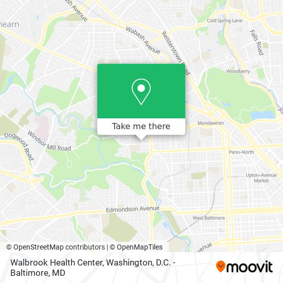 Walbrook Health Center map