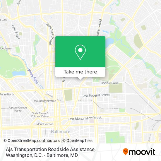 Mapa de Ajs Transportation Roadside Assistance