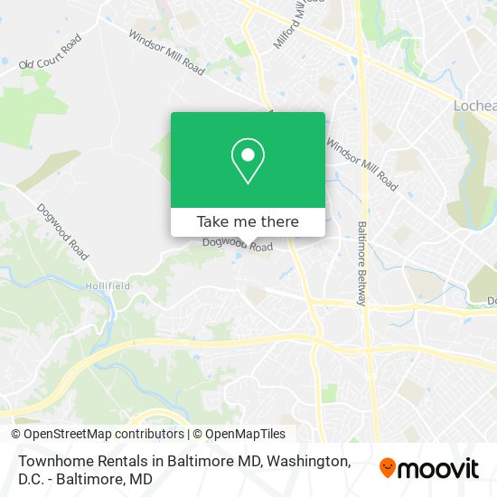 Townhome Rentals in Baltimore MD map
