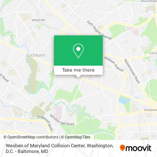 Mapa de Wesben of Maryland Collision Center