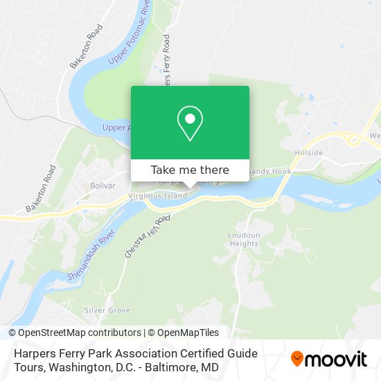 Mapa de Harpers Ferry Park Association Certified Guide Tours