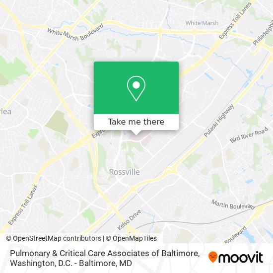 Pulmonary & Critical Care Associates of Baltimore map