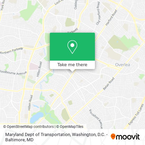 Mapa de Maryland Dept of Transportation