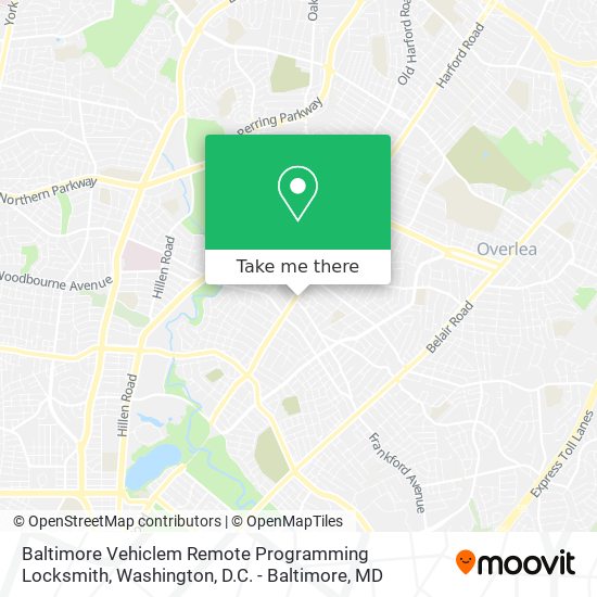 Baltimore Vehiclem Remote Programming Locksmith map