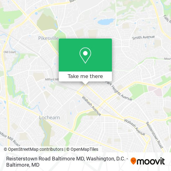 Mapa de Reisterstown Road Baltimore MD