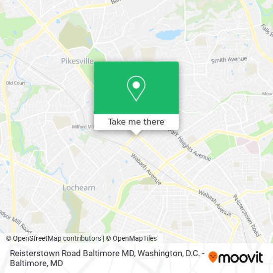 Reisterstown Road Baltimore MD map