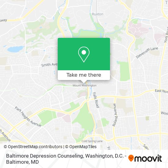 Mapa de Baltimore Depression Counseling