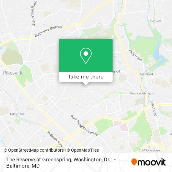 The Reserve at Greenspring map