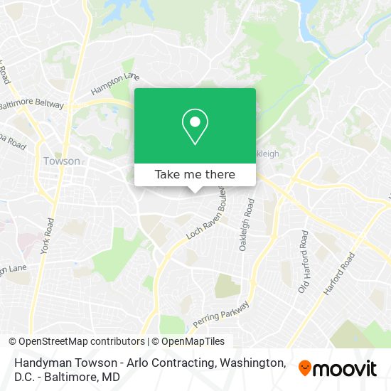 Mapa de Handyman Towson - Arlo Contracting