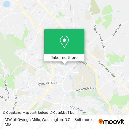 MW of Owings Mills map
