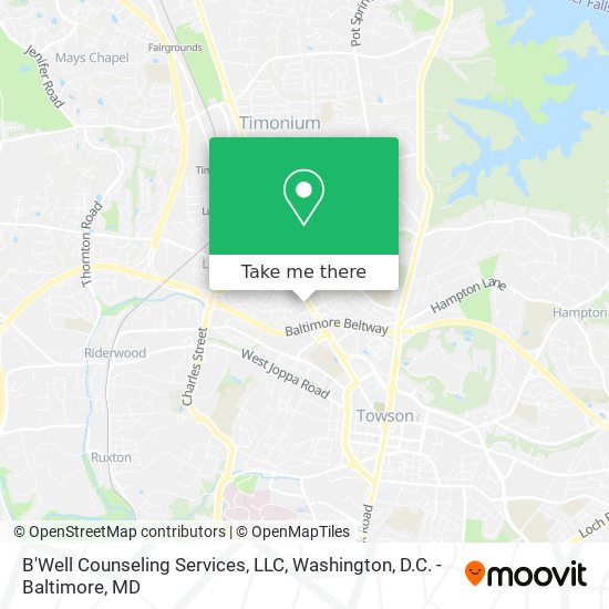 Mapa de B'Well Counseling Services, LLC