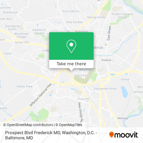Mapa de Prospect Blvd Frederick MD