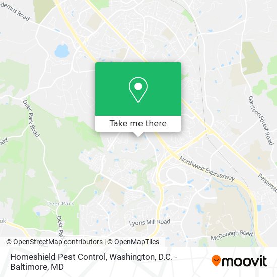 Mapa de Homeshield Pest Control