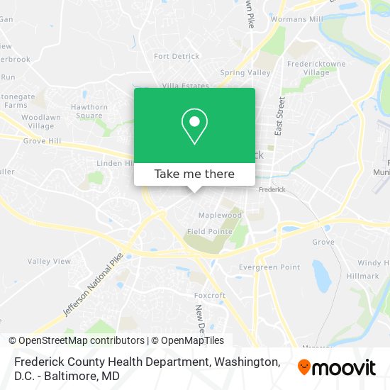 Frederick County Health Department map