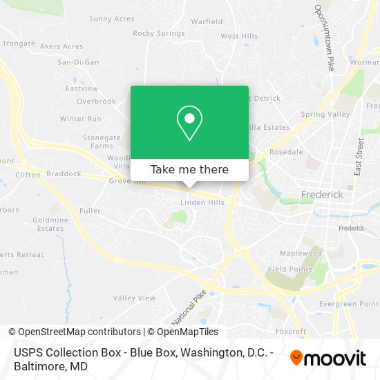 USPS Collection Box - Blue Box map