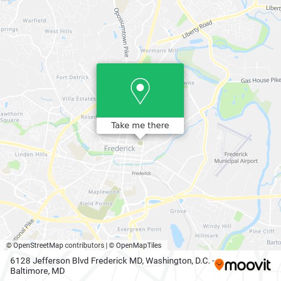 Mapa de 6128 Jefferson Blvd Frederick MD