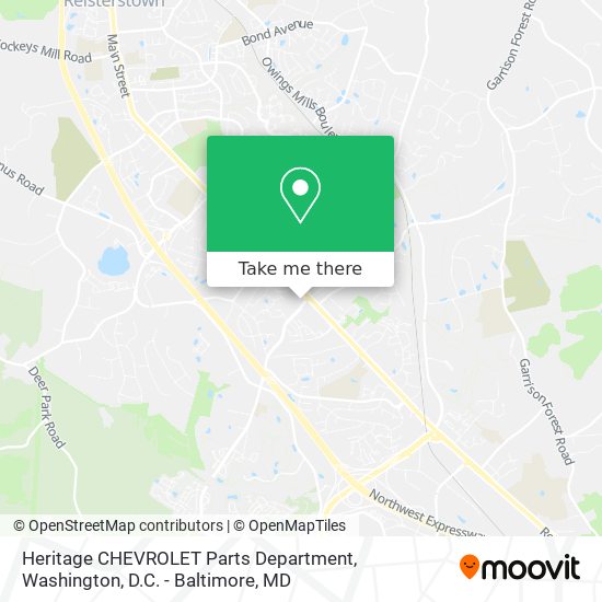 Heritage CHEVROLET Parts Department map