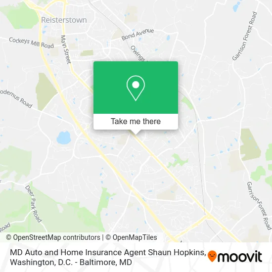 MD Auto and Home Insurance Agent Shaun Hopkins map
