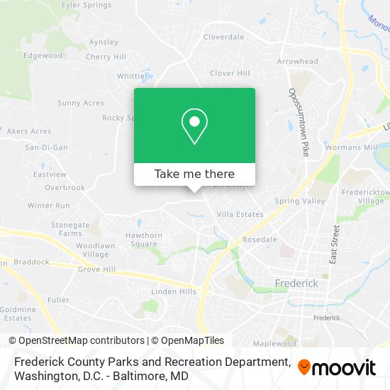 Frederick County Parks and Recreation Department map