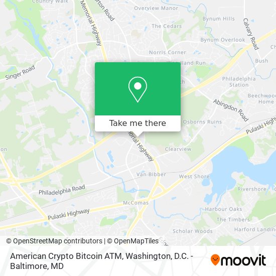 Mapa de American Crypto Bitcoin ATM