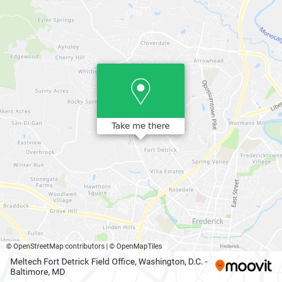 Mapa de Meltech Fort Detrick Field Office