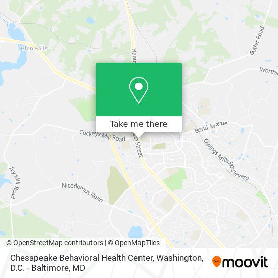 Chesapeake Behavioral Health Center map